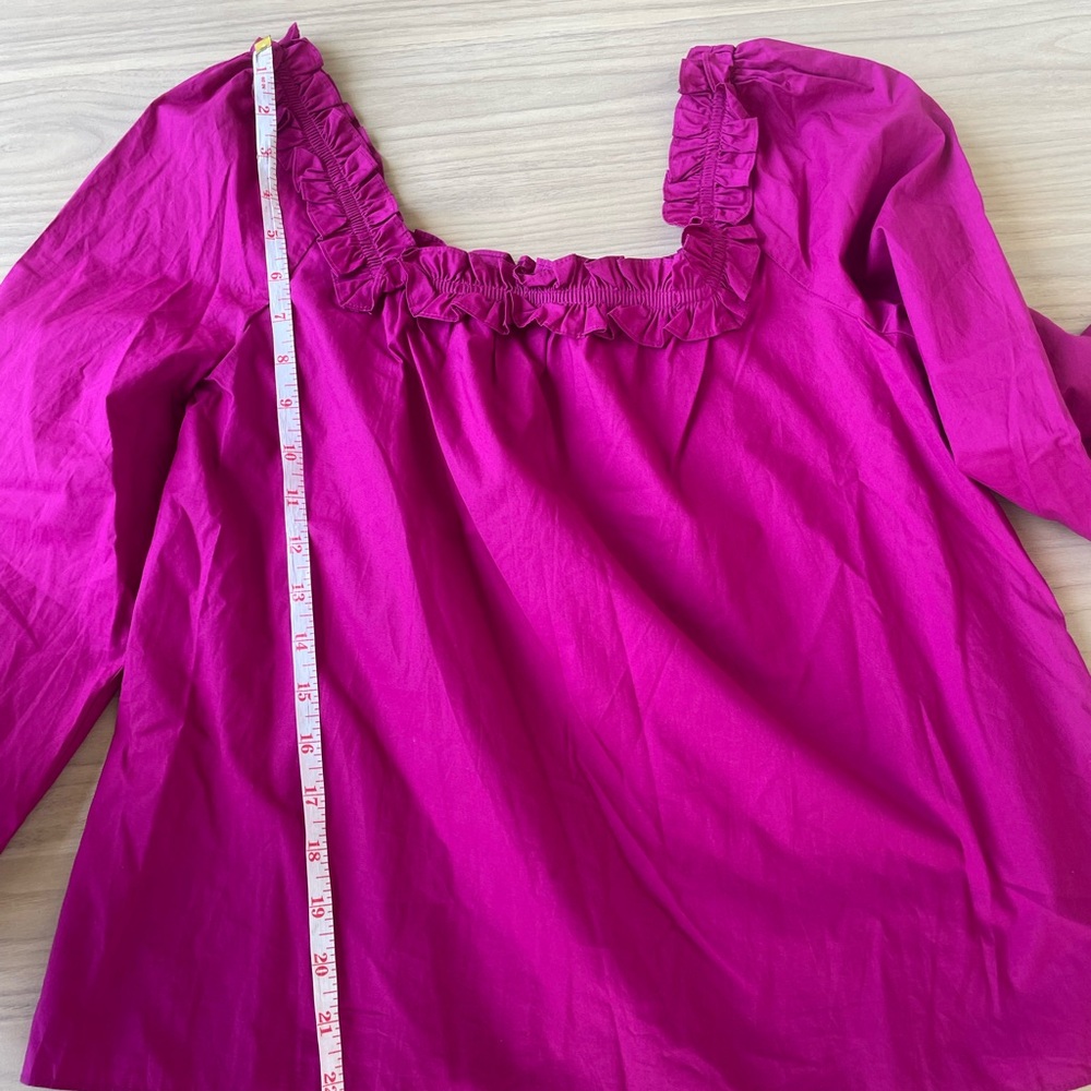 J. Crew Fuchsia Ruffle Blouse - Picture 6 of 10